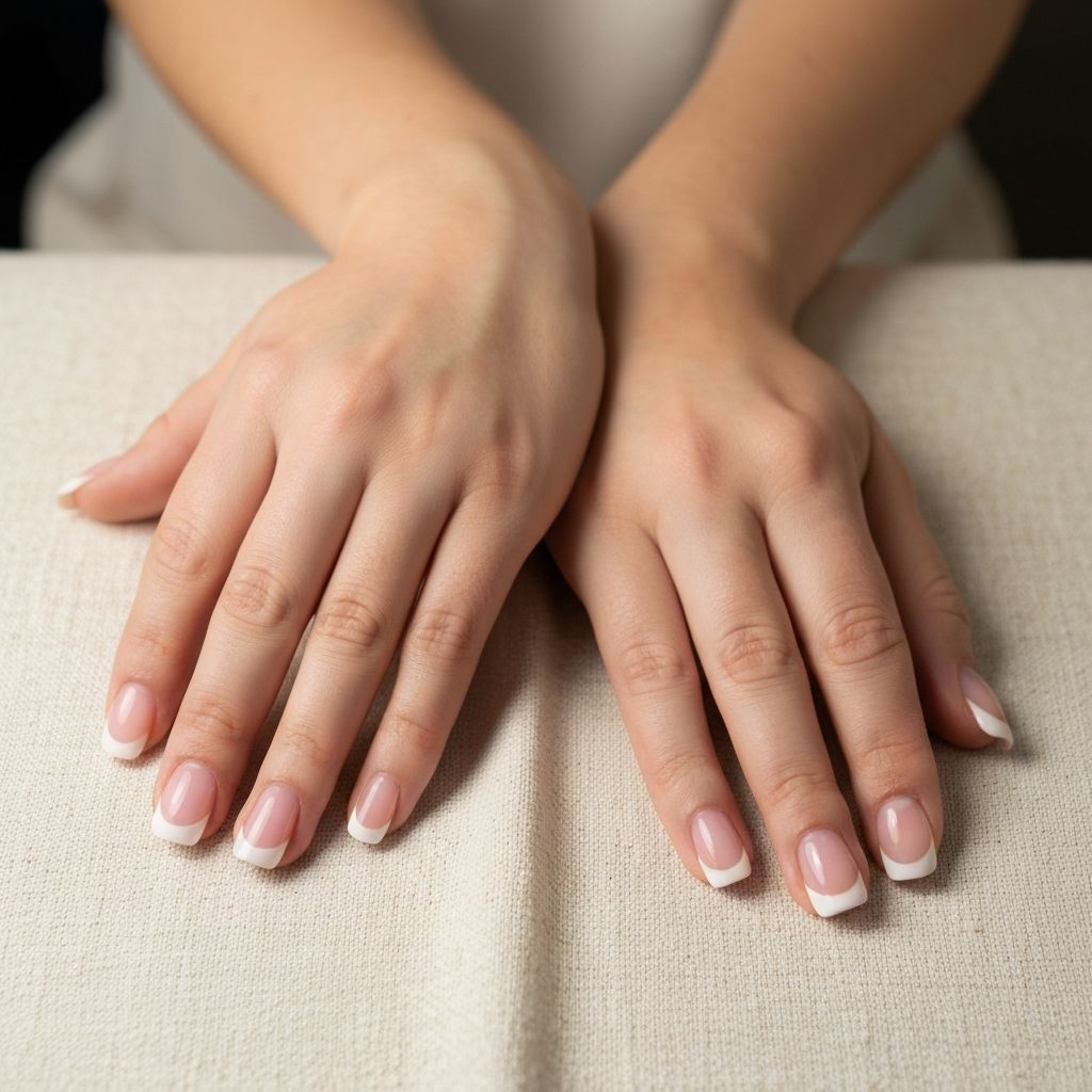 Refined French tip gel manicure