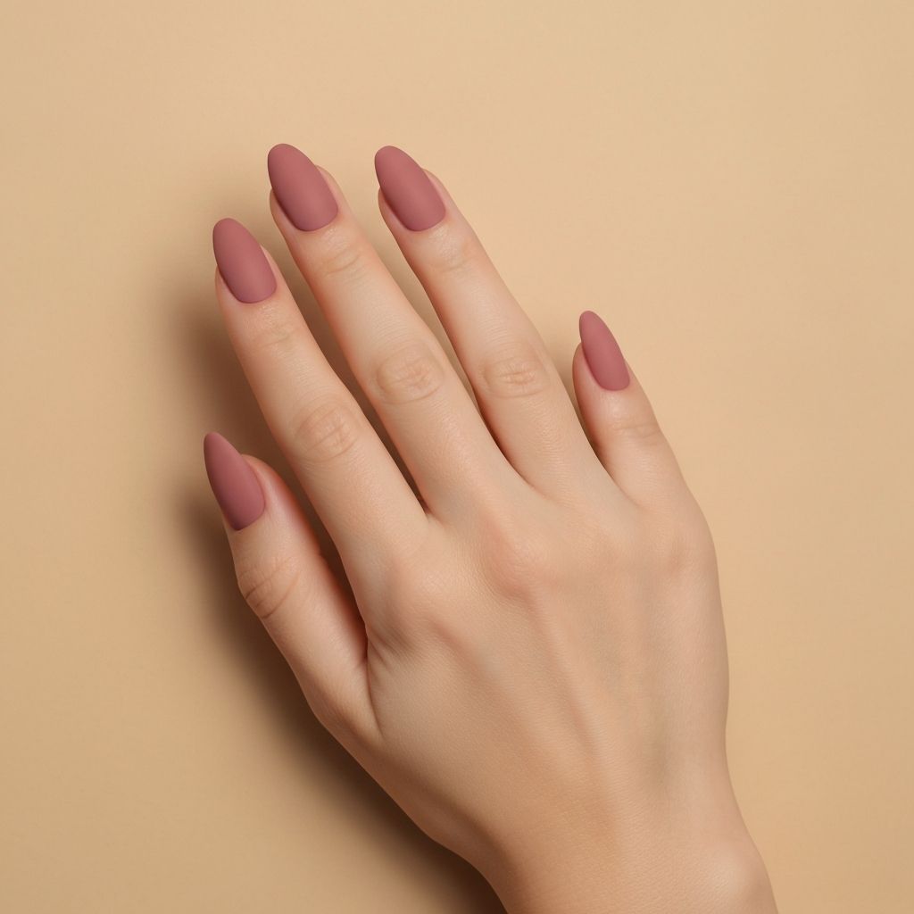 Dusty rose almond gel extensions