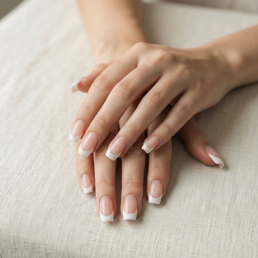 Refined French tip manicure